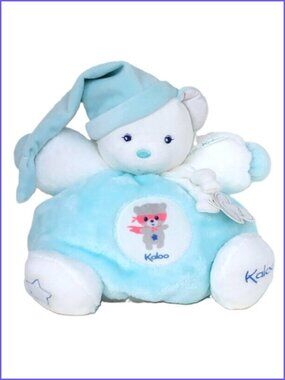 Kaloo Medium Chubby Blue Bear w/Cap Plush Stuffed Animal Age 0+ New In Gift Box